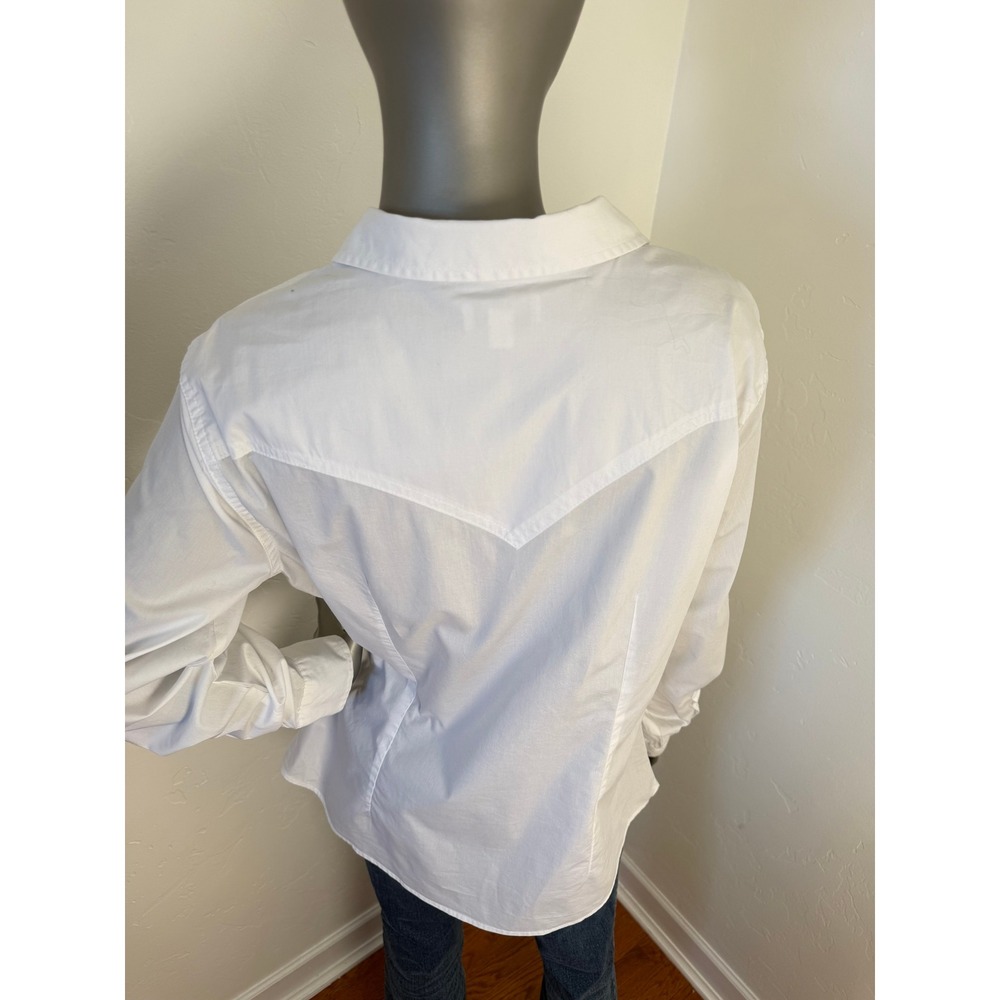 Wrangler Retro‎ Women's White Button Western Rodeo Blouse Size L - Picture 6 of 8